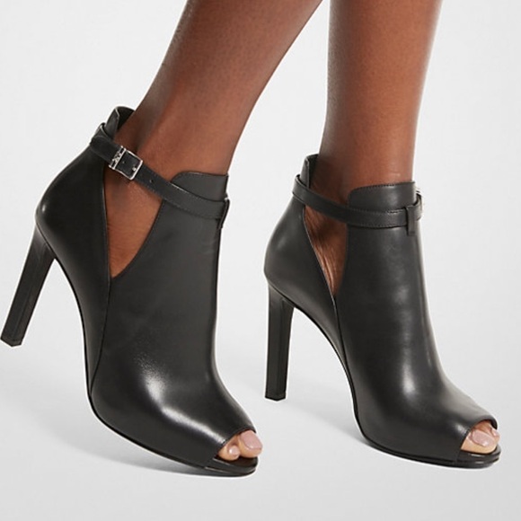 MICHAEL Michael Kors Lawson Open Toe Leather Bootie Brown - Picture 10 of 10